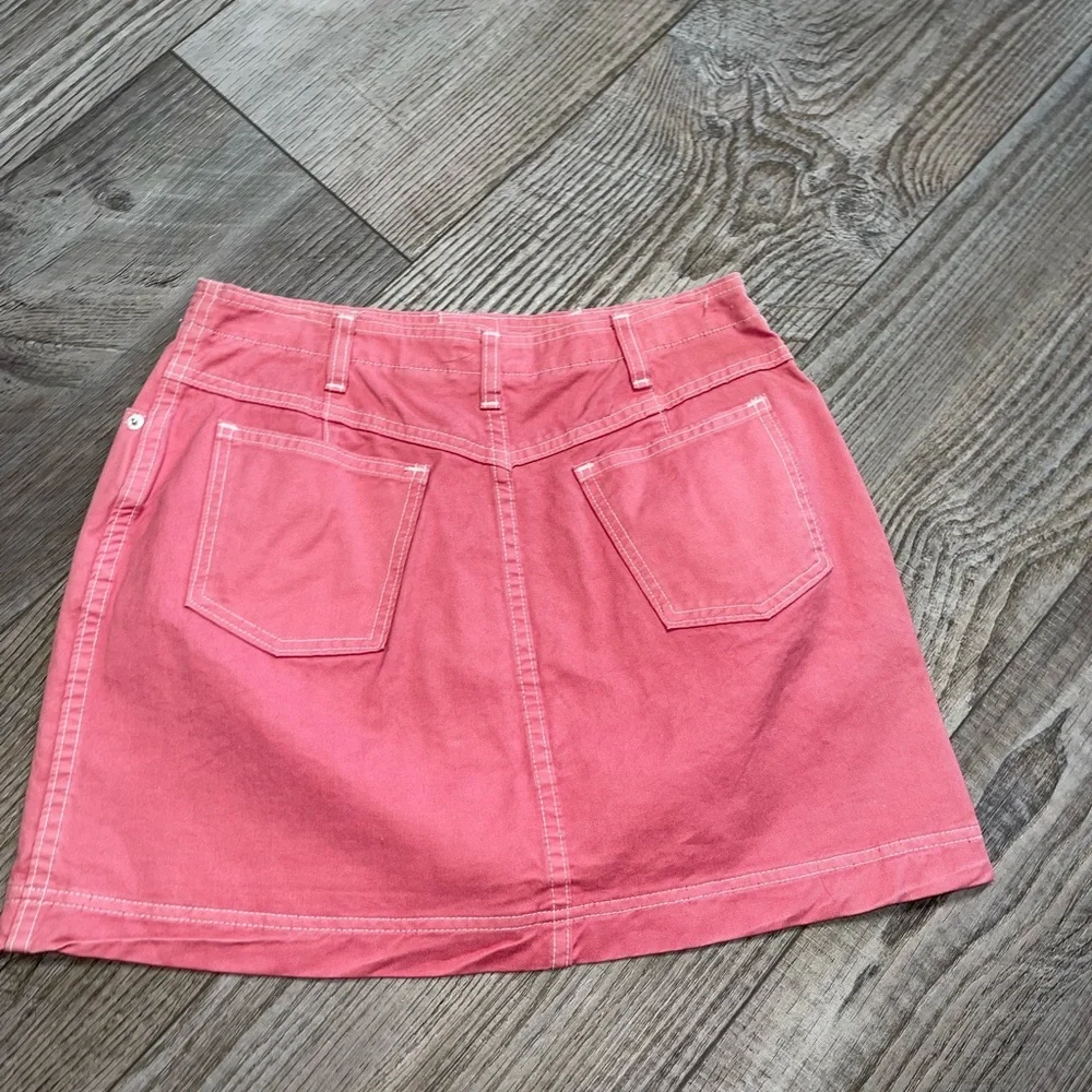 Vintage GAP pink rose mini button up skirt 80s 90s back to school 8 - Picture 3 of 8
